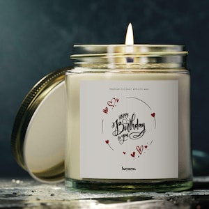 Candela di buon compleanno con cuori: regalo divertente, decorazione per la casa