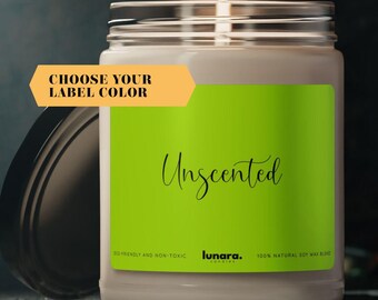 Unscented Soy Candle: 9oz Non-Toxic Eco-Friendly, Light Green
