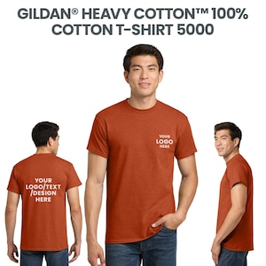 Custom T-Shirt Printing | Photo Shirt | Gildan 5000 Custom Made | Business Logo Tees | Party T-Shirts | Gift Tee, Bulk Custom Shirts image 2