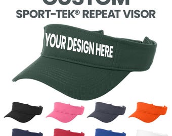 Custom Printed Sport-Tek® Repeat Visor (STC57) | Personalized Team Visors, Tennis Caps & Unique Gift Idea