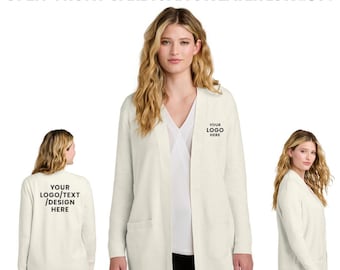 Custom Women Easy Care Open-Front Cardigan Sweater | Sweater with Your Text or Logo | LSW2890