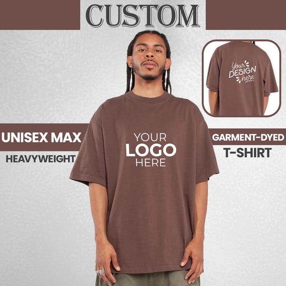 Custom Shaka Wear SHGD | Max Heavyweight Tee | Logo Streetwear | Garment Dyed Photo Shirt | Retro Vintage Tee | Thick Heavyweight T-Shirt