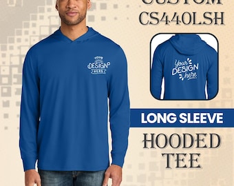 Mens Custom Workwear Hoodie | Personalized Long Sleeve Hooded Tee | Custom Uniform Shirt | Snag Proof Moisture Wicking Work Hoodie CS440LSH
