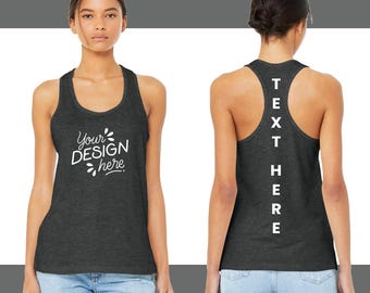 Custom Tank Top | Personalized Bella + Canvas Racerback Jersey Tank for Yoga & Fitness | Custom Women's Workout Shirt BC6008