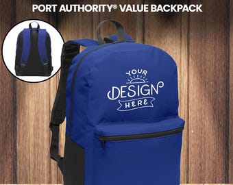 Custom Port Authority Backpack | Laptop Bag | Retro School Bookbag | Embroidered Logo Backpack | Tech Daypack | Travel Padded Bag