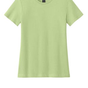 Pu&ograve; includere: T-shirt verde chiaro a maniche corte con scollo tondo. La parte superiore tinta unita &egrave; di colore pieno e sembra essere realizzata in un tessuto morbido. L'etichetta &egrave; visibile nel collo.