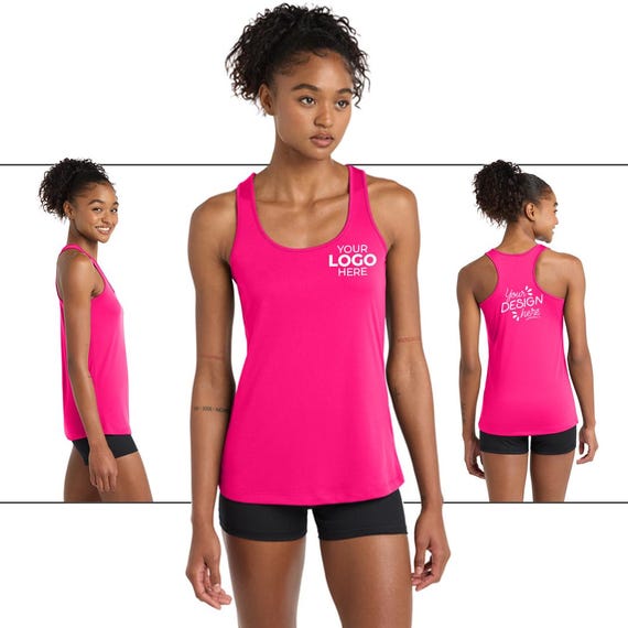 Women’s Custom Dry-Fit Tank | Personalized Racerback Workout Top | Add Text, Logo, or Design (LST356)