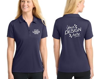 Custom Women Performance Polo | Personalized Logo Shirt | Printed Work or Team Shirt | LST550