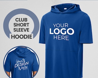 Custom Sport-Tek Short Sleeve Hoodie ST445 | Athletic Hooded Tee | Recycled Performance Shirt | Custom Logo Team Gym Hoodie