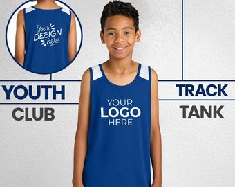 Custom Youth Track Tank | Sport-Tek YST446 | Logo Team Jersey | Youth Athletic Tank | Moisture Wicking Kids Shirt | Track & Field Tank