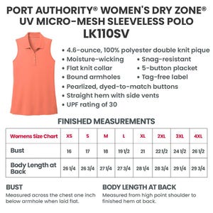 Puede incluir: Un polo sin mangas de color coral con cuello de punto plano y tapeta de 5 botones. La camisa est&aacute; hecha de tejido de piqu&eacute; de doble punto 100% poli&eacute;ster de 4,6 onzas, que absorbe la humedad y es resistente a enganches. La camisa tiene una clasificaci&oacute;n UPF de 30.