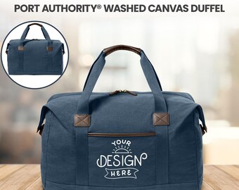 Custom Canvas Duffel Bag| Weekender Bag | Monogrammed Travel Bag | Groomsmen Gift | Port Authority Washed Canvas Bag | Overnight Bag