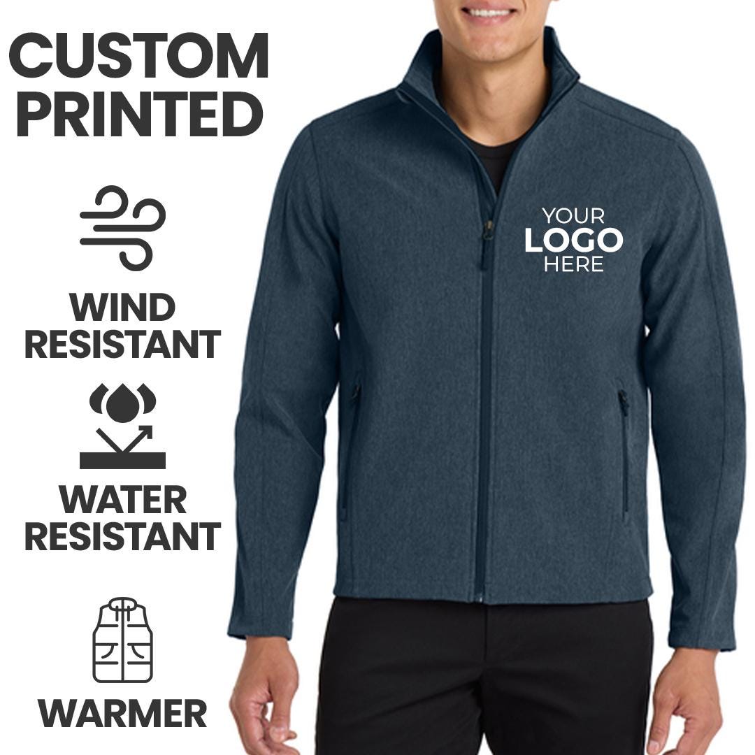 Custom Men Soft Shell Jacket | Logo or Text, for Work Team Branding ...