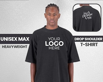 Custom Shaka Wear SHGDD | Oversized Streetwear Shirt | Logo Drop Shoulder | Vintage Washed Photo Tee | 7.5oz Heavy Cotton Shirt