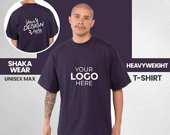 Custom Shaka Wear Tee | Max Heavyweight Shirt | Logo Streetwear | SHMHSS | Boxy Tee | Oversized Custom Photo Shirt