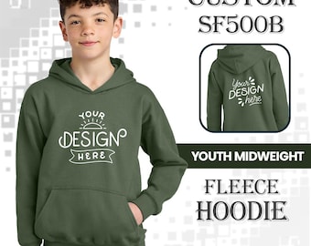 Custom Youth Hoodie | Kids Sweatshirt | Gildan SF500B Midweight Fleece | Toddler Team Hooded Pullover | Child Cute School Sweater