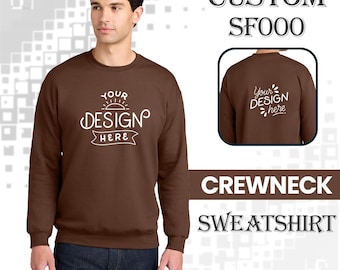 Gildan Softstyle SF000 Crewneck Sweatshirt | Comfy Plain | Soft Cotton Fleece Sweater | Unisex Blank Crewneck | Dropped Shoulder Top