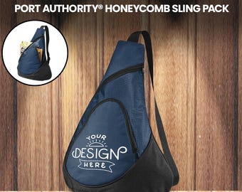 Custom Honeycomb Sling Pack | Crossbody Bag | Promotional Logo Backpack | Custom Branded Sling Bag | Embroidered Work Travel Bag