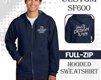 Gildan Softstyle Full Zip Hoodie | Custom Fleece Hooded Sweatshirt | Cozy Midweight Blank Jacket | Drop Shoulder | Plain Unisex Hoodie