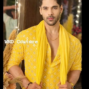 yellow dress material with chiffon dupatta Yellow Crepe Chiffon Suit DIMPLE DESIGN STUDIO
