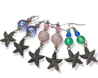Ocean Inspired Starfish Dangle Earrings, Gift for Beach Lovers
