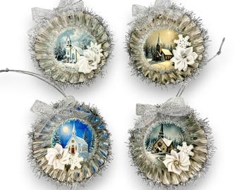 Handmade Church Ornament – Vintage Inspired Religious Gift for Christmas, First Communion, or Confirmation