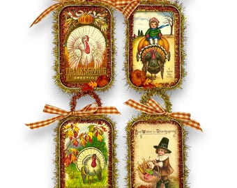 Vintage Inspired Handmade Thanksgiving Ornaments, Fall Gift Ideas, Autumn Decor
