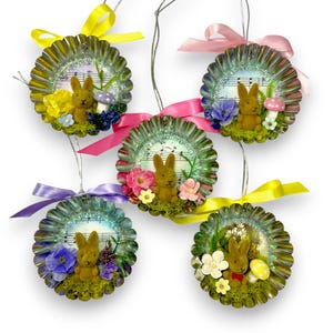 Handmade Easter Bunny Decorations, Spring Storybook Rabbit Ornaments For Gifts, Tree or Baskets