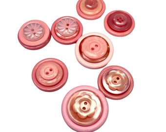 Barbiecore Pink  Magnet Set For a Girls Room, Upcycled Buttons