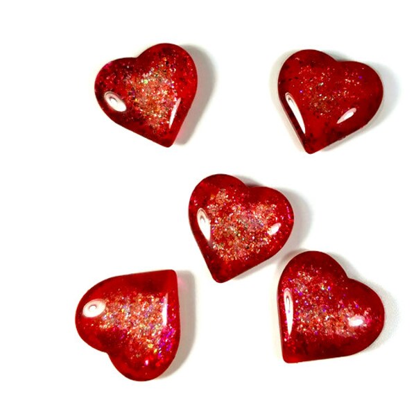 Valentine's Day Magnets, Glitter Heart Magnets, Decorative Magnets, Red Hearts, Glitter Magnets, Magnet Set