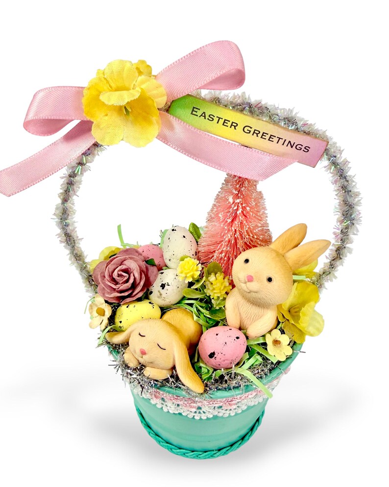 easter bunny basket decor