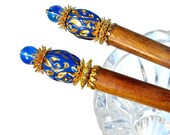 Cobalt Blue Hair Jewelry , Accessories for Long Hair, Hairsticks, PAIR