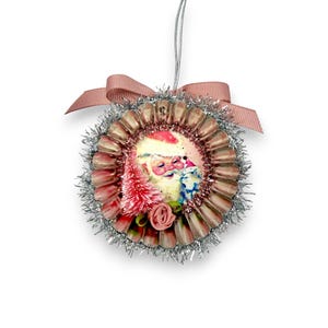 retro Santa with cat ornament