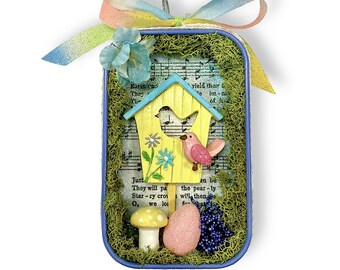 Spring Bird Lover Gift, Birdhouse Ornaments, Easter Decoration
