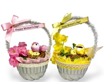 Mother’s Day Gift – Bird Nest Basket Shelf Sitter Ornament