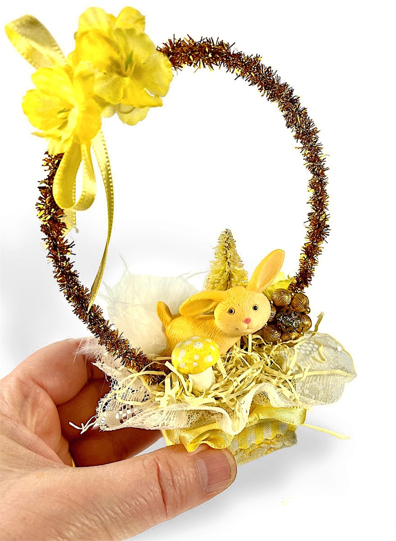 yellow easter basket gift ornament