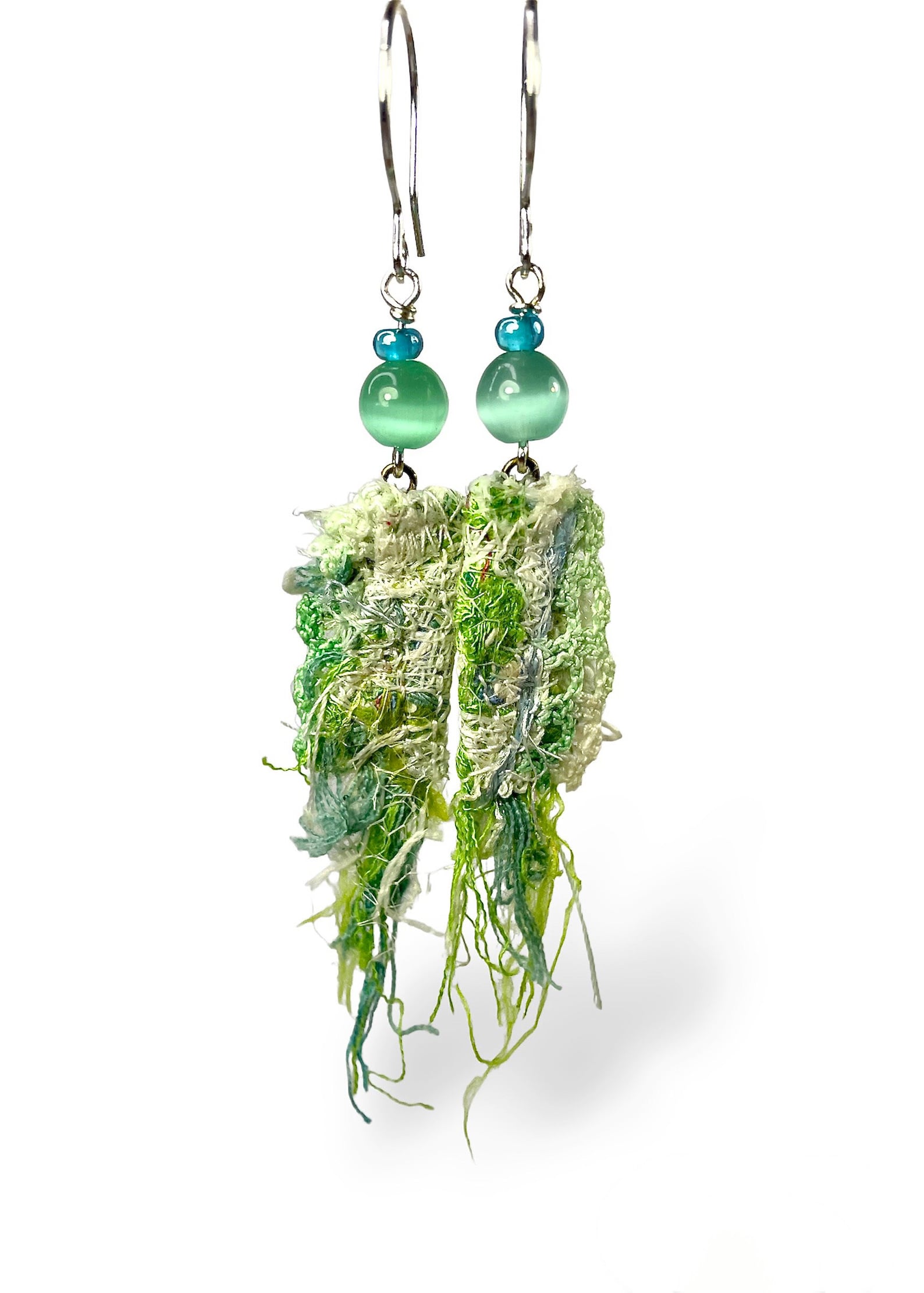 Fabric Scrap Earrings Wearable Fiber Art Jewelry Artsy Gift Etsy