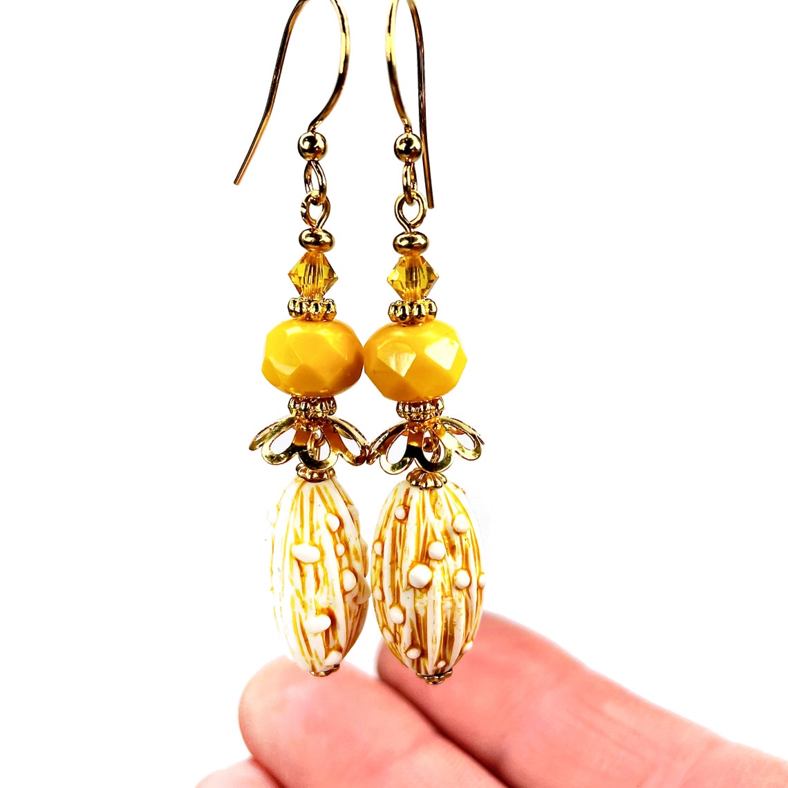Yellow Dangle Earrings Summer Jewelry in Pantone Illuminating Etsy