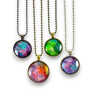 Colorful Statement Pendant: Handmade Upcycled Foil Necklace