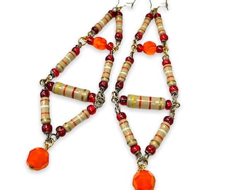 Long Statement Earrings, Upcycled Resistors, Tech Inspired Jewelry