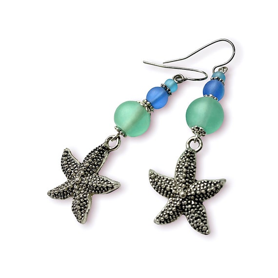 Earrings Dangle Starfish Earrings Ocean Lover Gift Chainmaille Jewelry for Women Chainmail Earrings Unique gift Gifts for Beach Lovers