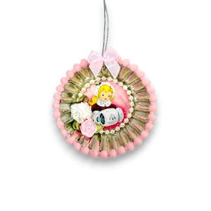 pink christmas retro ornament