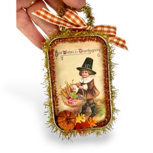 Vintage Thanksgiving pilgrim ornament