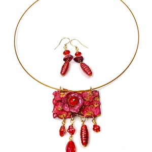 artsy statement necklace earring set