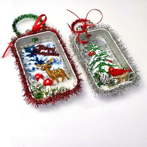 Woodland Christmas Ornament Shadowbox with Reindeer & Mushrooms image 7