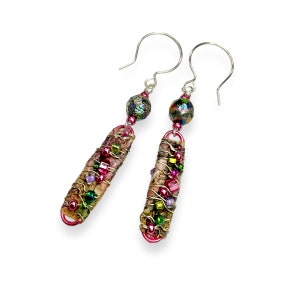 art jewelry paper dangle earrings