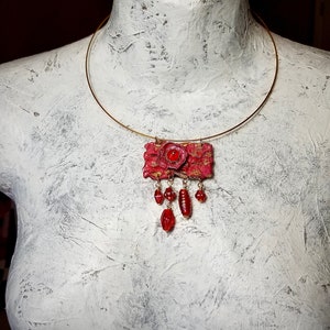 artistic fabric statement necklace
