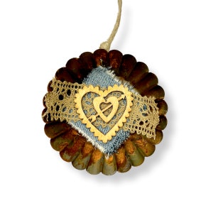 Rustic Valentine&#39;s Day Decor Ornament, Farmhouse Heart Decoration Gift