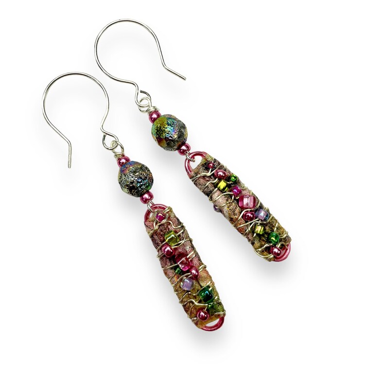 art jewelry paper dangle earrings