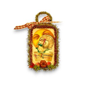 Handmade vintage Thanksgiving fall ornament
